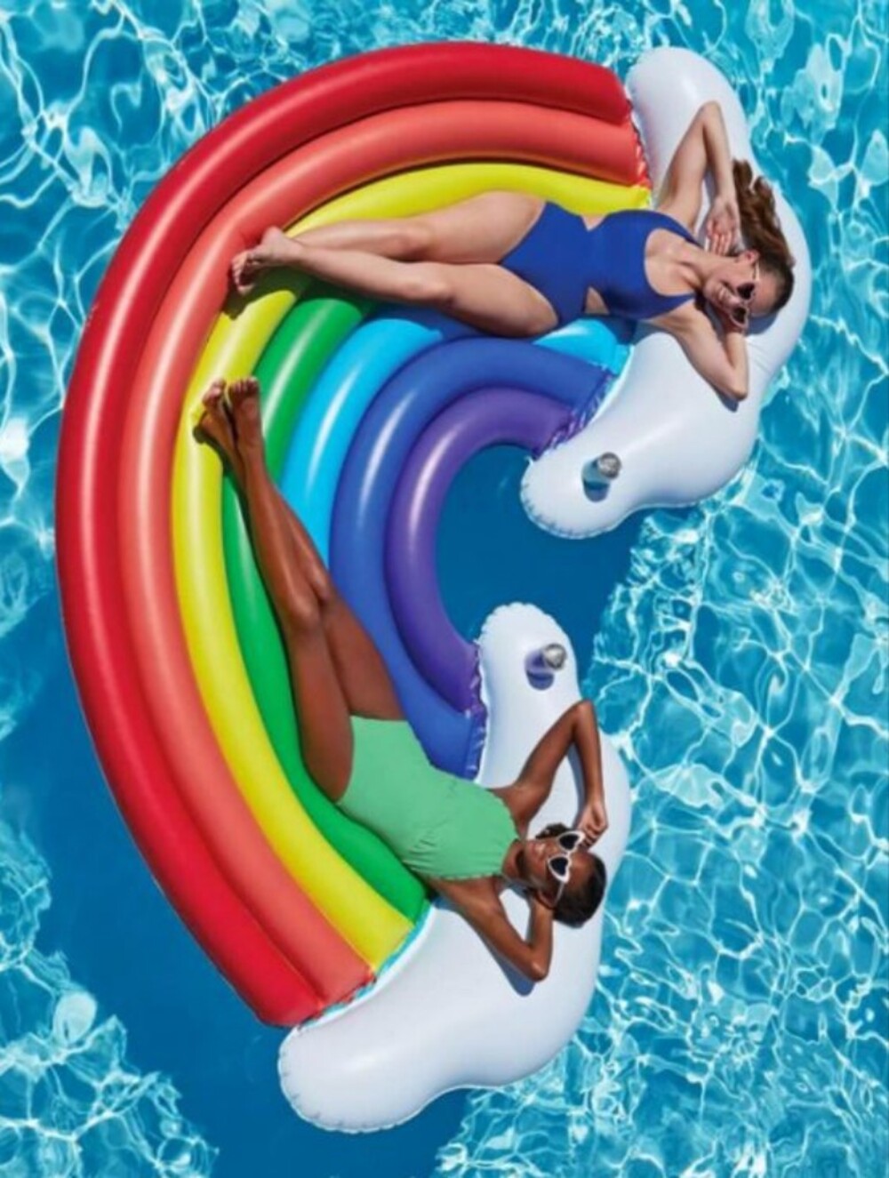 Member's Mark 2-Person Rainbow Pool Float Inflatable 10 Ft NIB Large Summer Lake - Picture 9 of 10